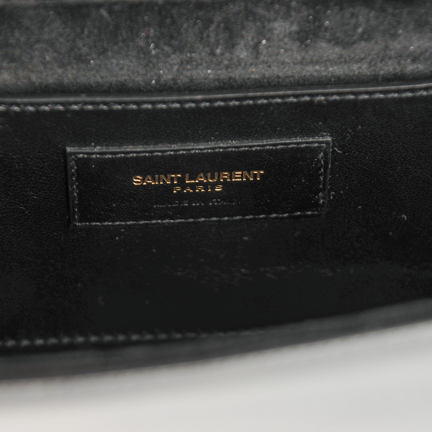 Saint Laurent Textured Patent Classic Monogram Clutch Black 6 of 6