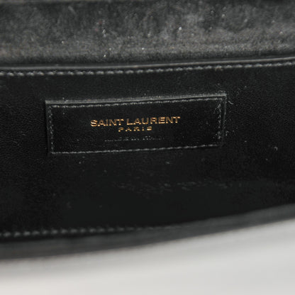 Saint Laurent Textured Patent Classic Monogram Clutch Black 6 of 6