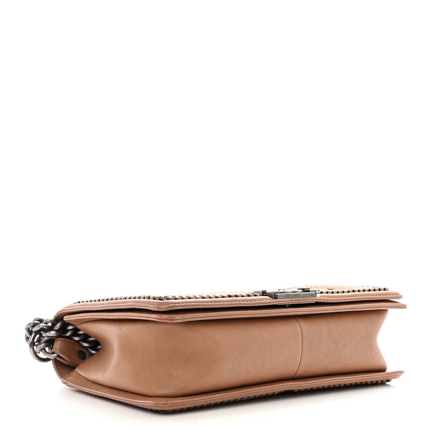 Chanel Calfskin Quilted New Medium Boy Top Handle Flap Light Brown 4 of 10
