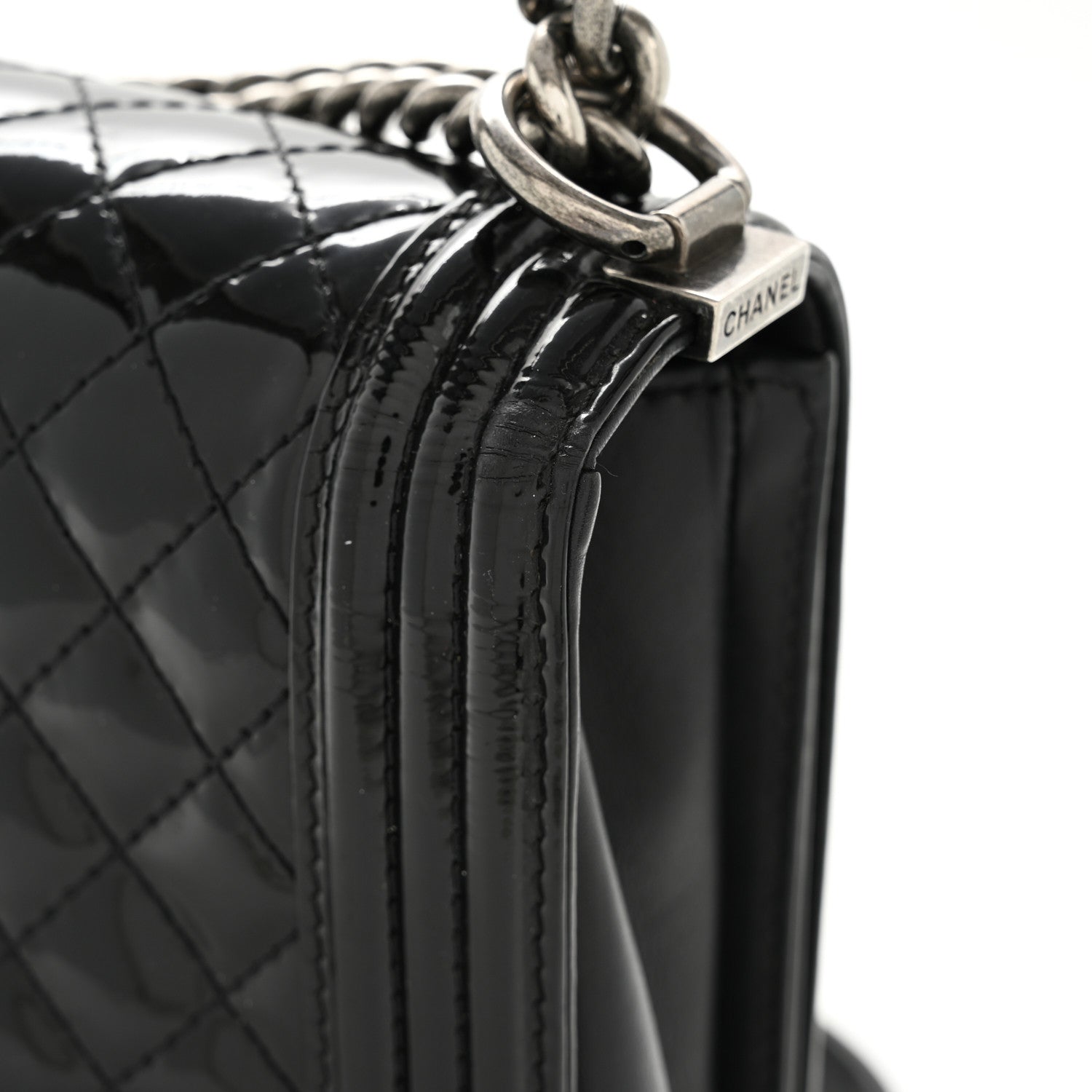 Chanel Patent Quilted Large Boy Flap Black 13 of 14