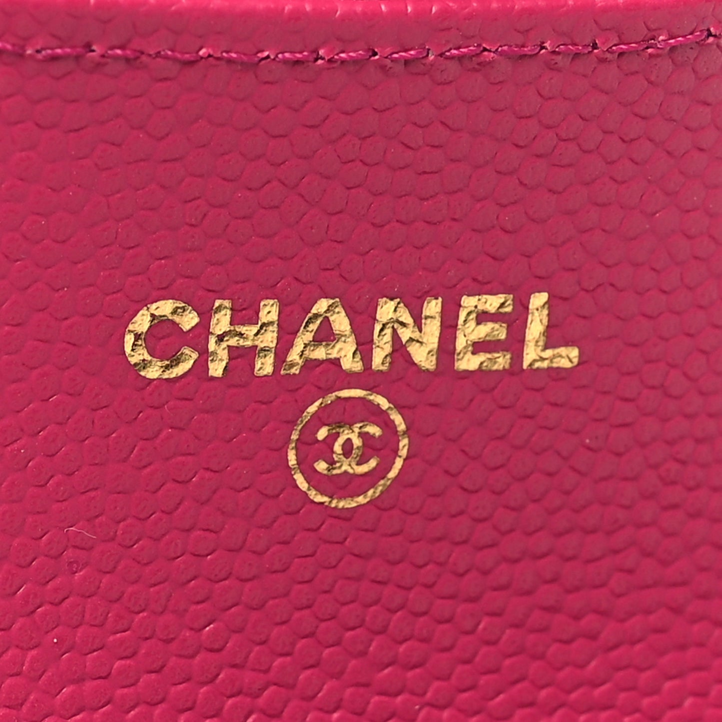 Caviar Quilted Flap Card Holder Wallet Fuchsia