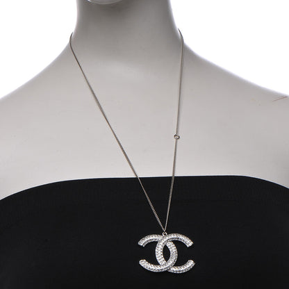 Chanel Baguette Crystal Large CC Necklace Silver 2 of 7