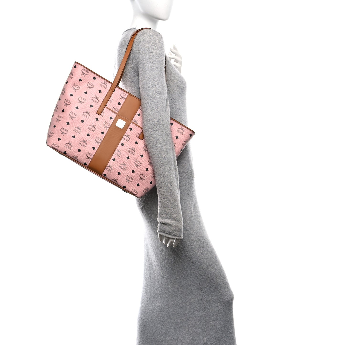 Visetos Medium Anya Zip Top Shopper Tote Soft Pink