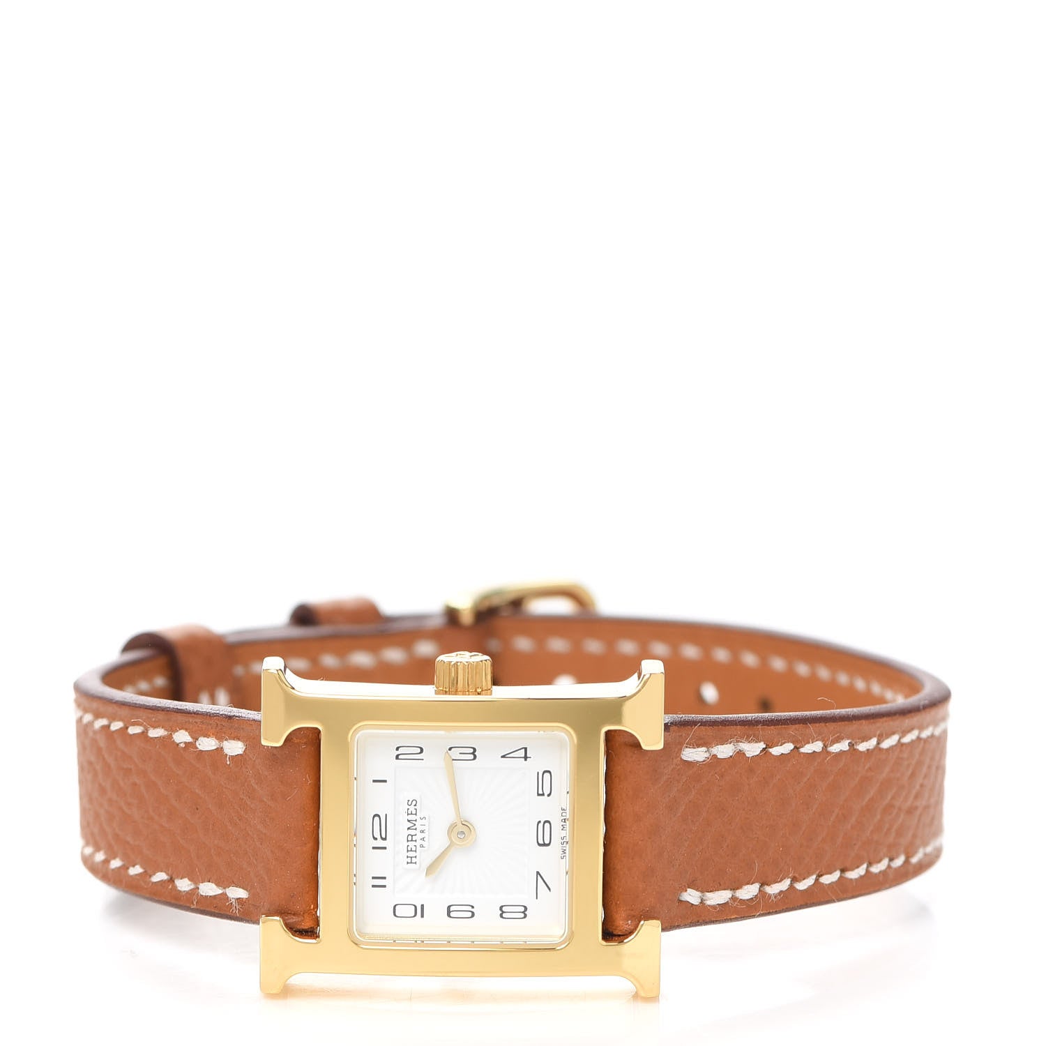 Hermes Stainless Steel Epsom 17.2mm Heure H Hour Quartz Watch Gold 2 of 5