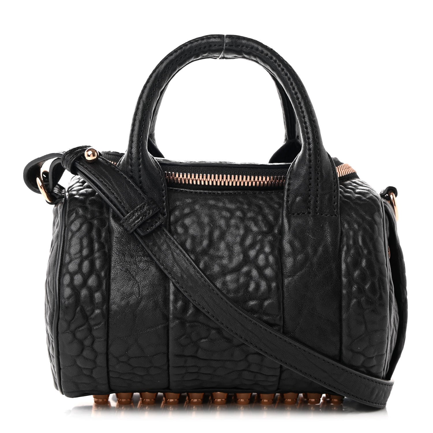 Alexander Wang Pebbled Lambskin Rockie Black Rose Gold Hardware 1 of 14