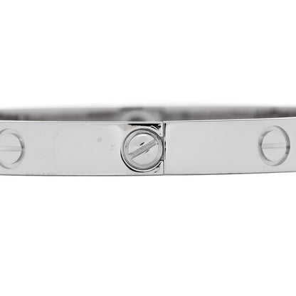 Cartier 18K White Gold 4 Diamond Love Bracelet 18 4 of 9