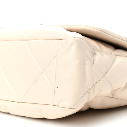 Chanel Lambskin Quilted Maxi Chanel 19 Flap Light Beige 9 of 10