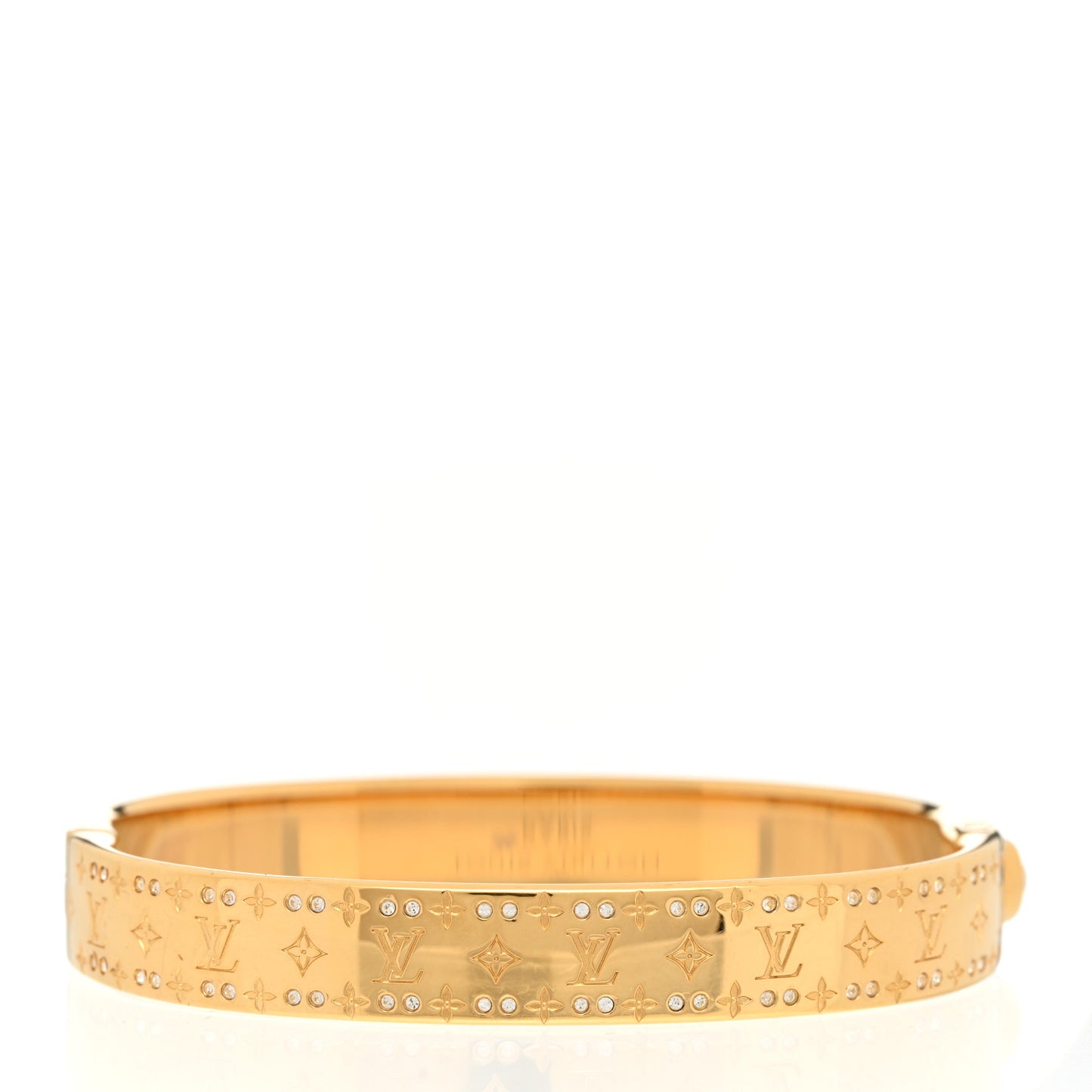 Brass Crystal Monogram Nanogram Strass Cuff M Gold