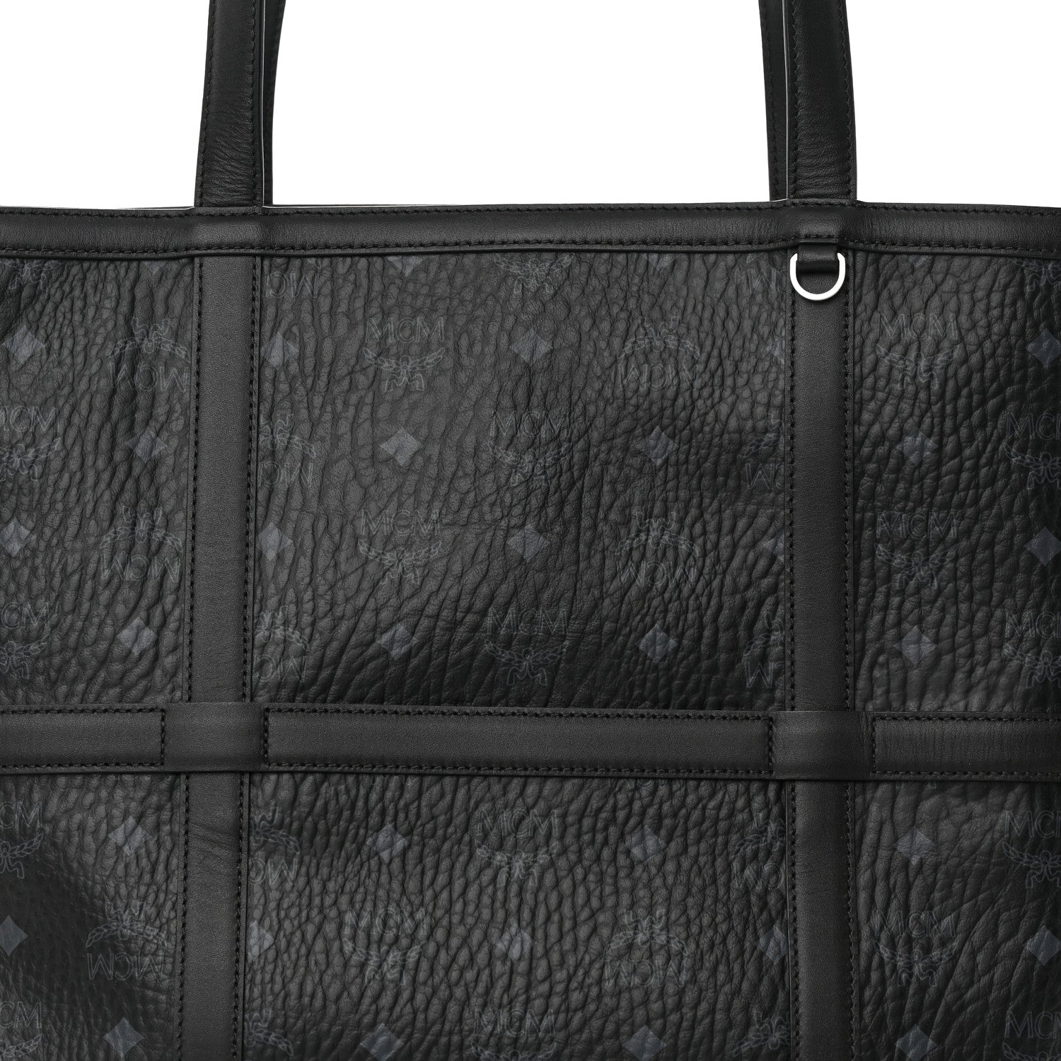 MCM Visetos Medium Delmy Shopper Tote Black 8 of 15