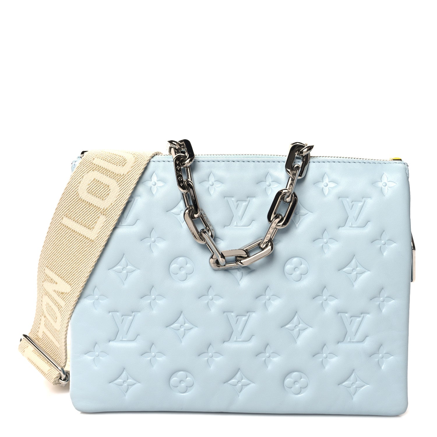 Louis Vuitton Lambskin Embossed Monogram Coussin PM Bleu 1 of 11