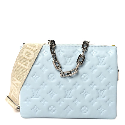 Louis Vuitton Lambskin Embossed Monogram Coussin PM Bleu 1 of 11