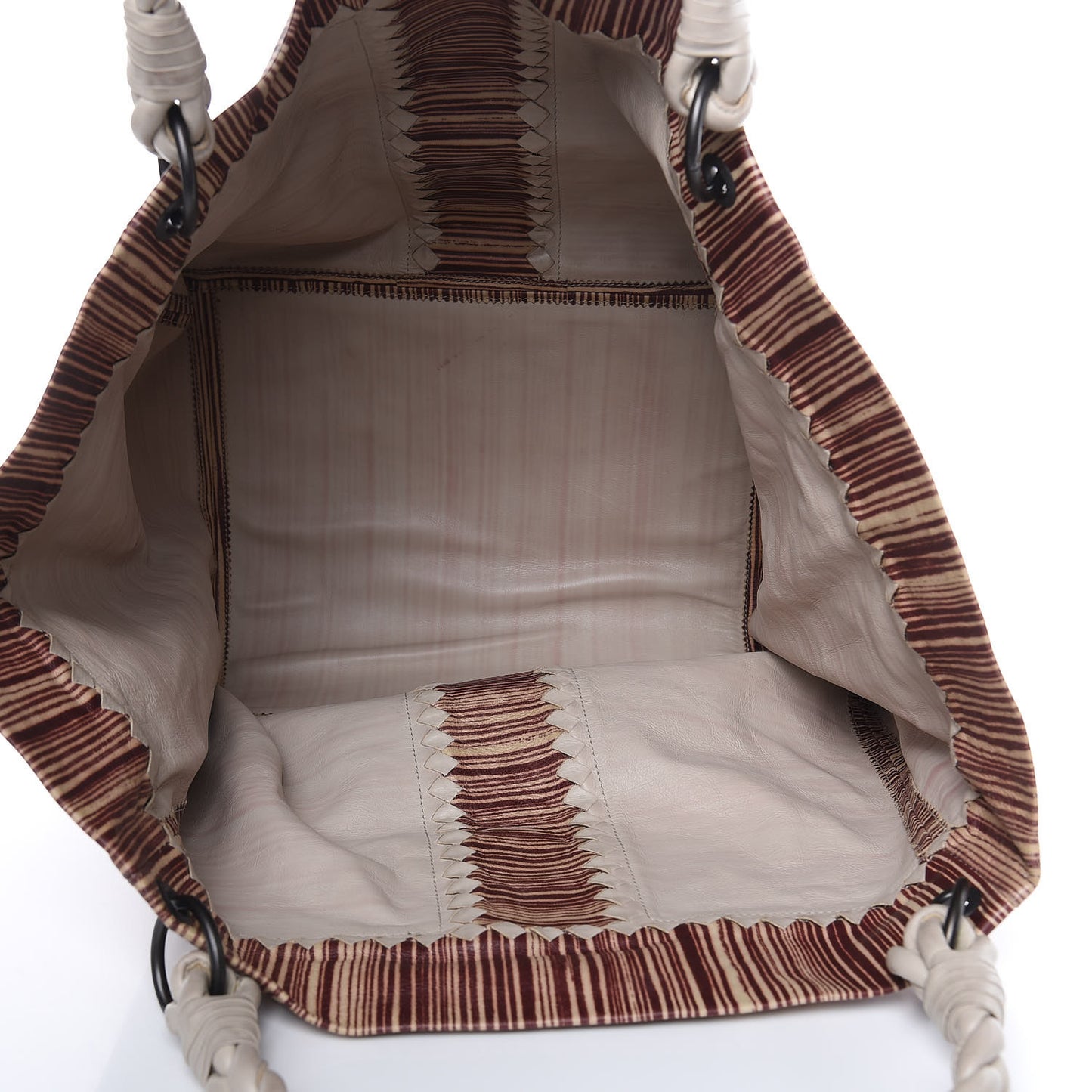Printed Calfskin Nappa Intrecciato Reversible Tote Multicolor