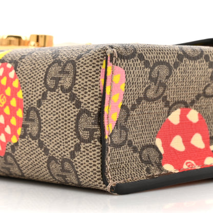 Gucci GG Supreme Monogram Les Pommes Mini Padlock Top Handle Shoulder Bag Beige Ebony Multicolor Cotton Candy Pink 9 of 18