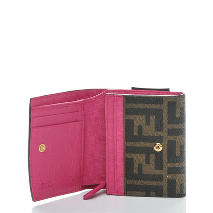 Fendi Zucca Small Flap Wallet Tobacco Fuchsia 5 of 9