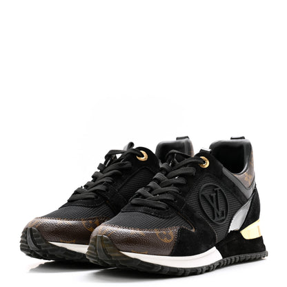 Louis Vuitton Suede Monogram Run Away Sneakers 37 Black 3 of 9