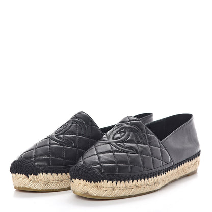 Chanel Lambskin Quilted CC Espadrilles 35 Black 3 of 7
