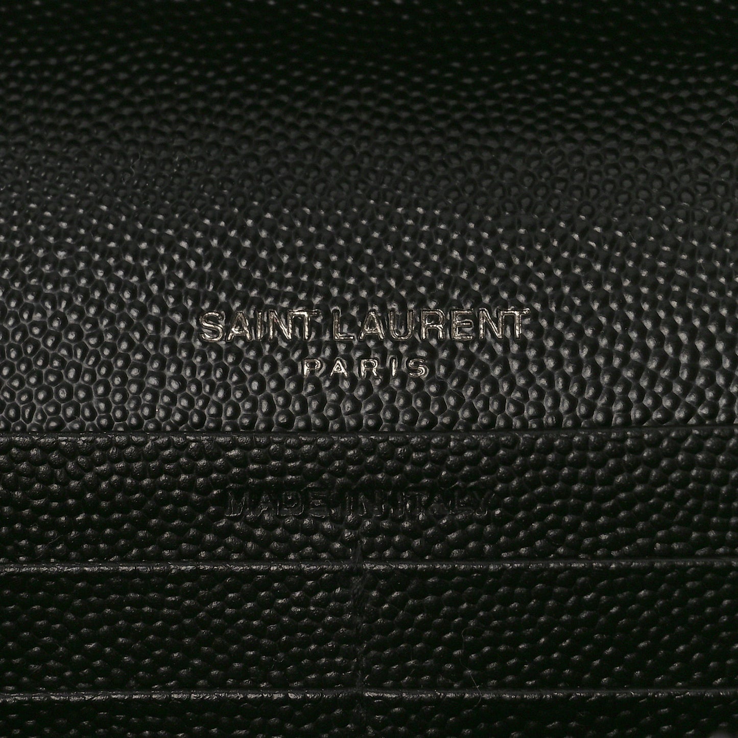 Grain De Poudre Matelasse Chevron Monogram Monochrome Chain Wallet Black