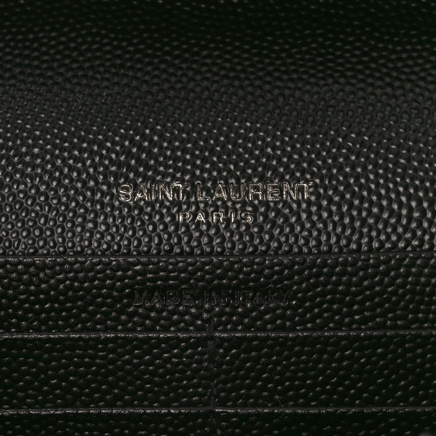 Saint Laurent Grain De Poudre Matelasse Chevron Monogram Monochrome Chain Wallet Black 6 of 10