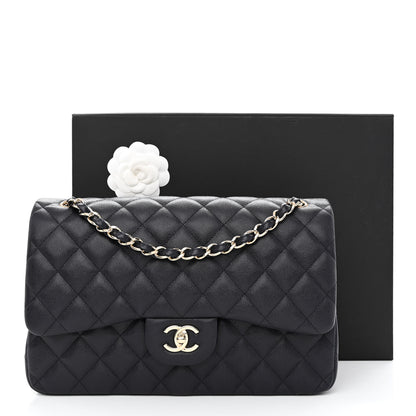 Chanel Caviar Quilted Jumbo Double Flap Navy Blue 11 of 11