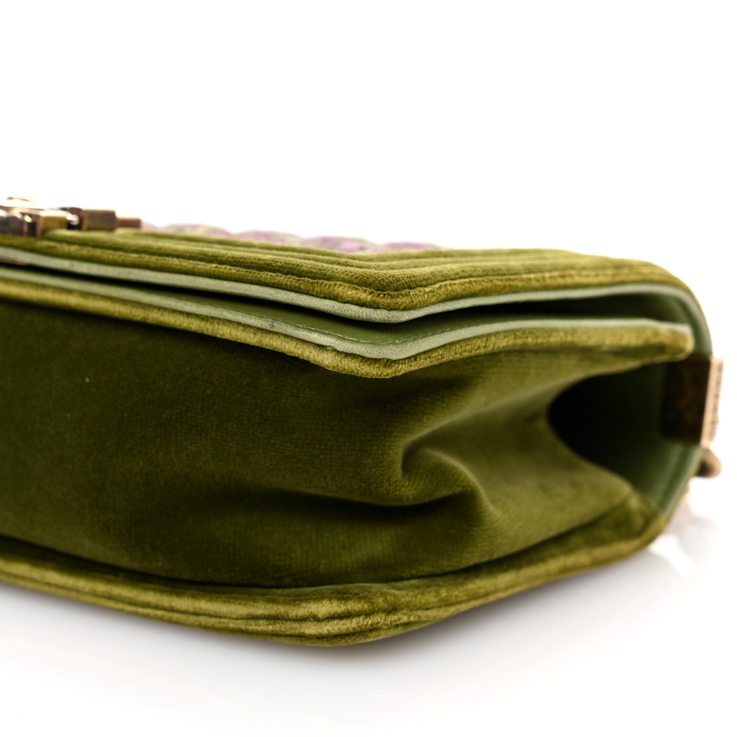 Chanel Velvet Tweed Medium Boy Flap Green 10 of 10