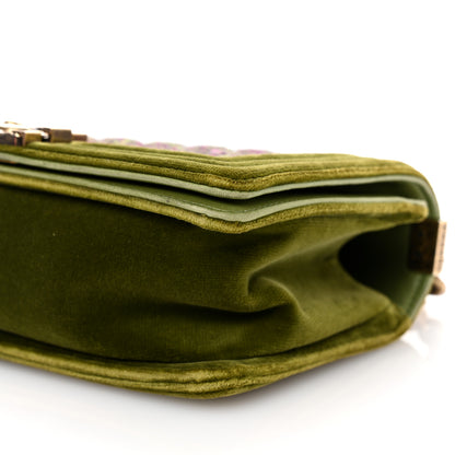 Chanel Velvet Tweed Medium Boy Flap Green 10 of 10