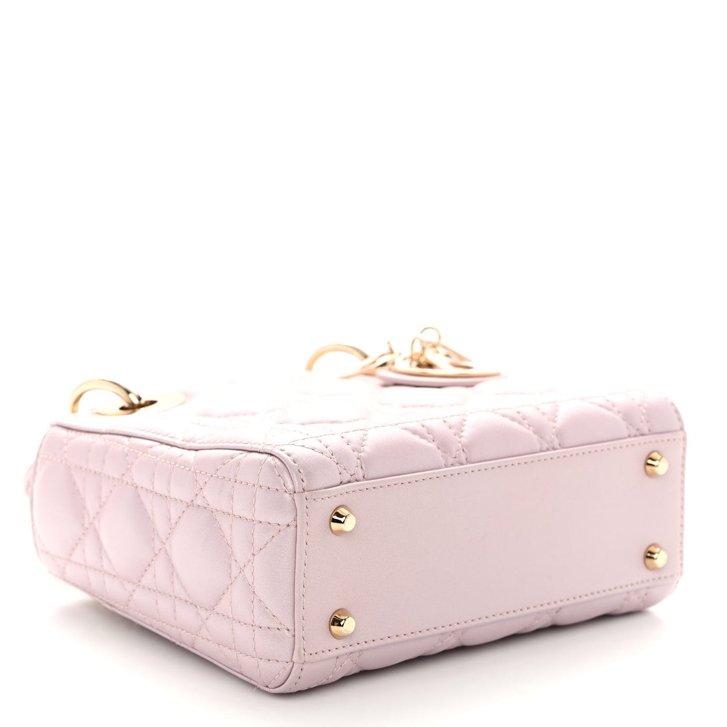 Metallic Lambskin Cannage Mini Lady Dior Lotus
