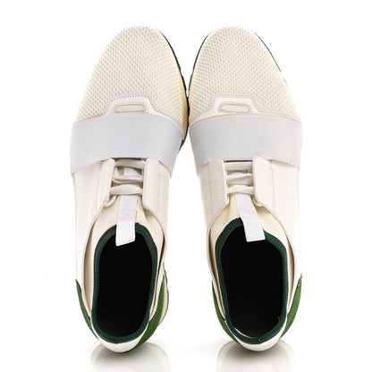 Balenciaga Mesh Calfskin Neoprene Womens Race Runner Sneakers 41 White 2 of 9