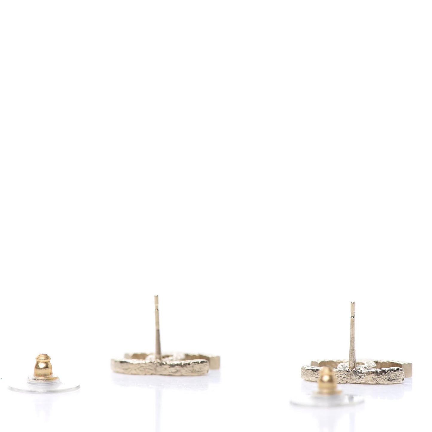 Quilted CC Earrings Gold