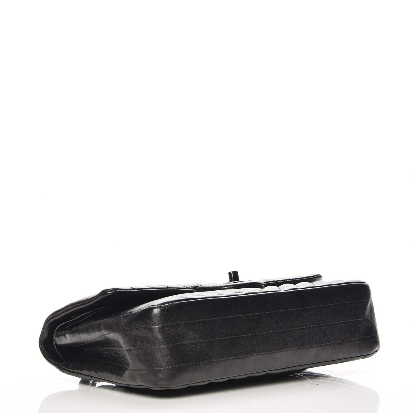 Lambskin Chevron Quilted Medium Double Flap So Black