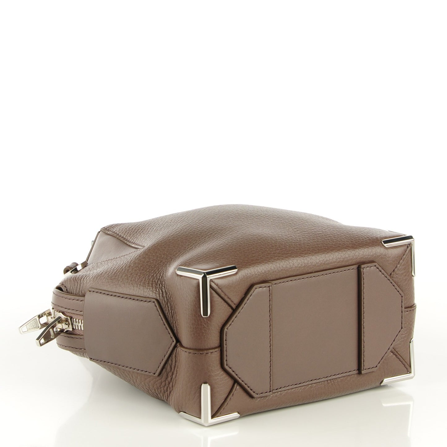 Pebbled Calfskin Mini Emile Taupe Silver Hardware