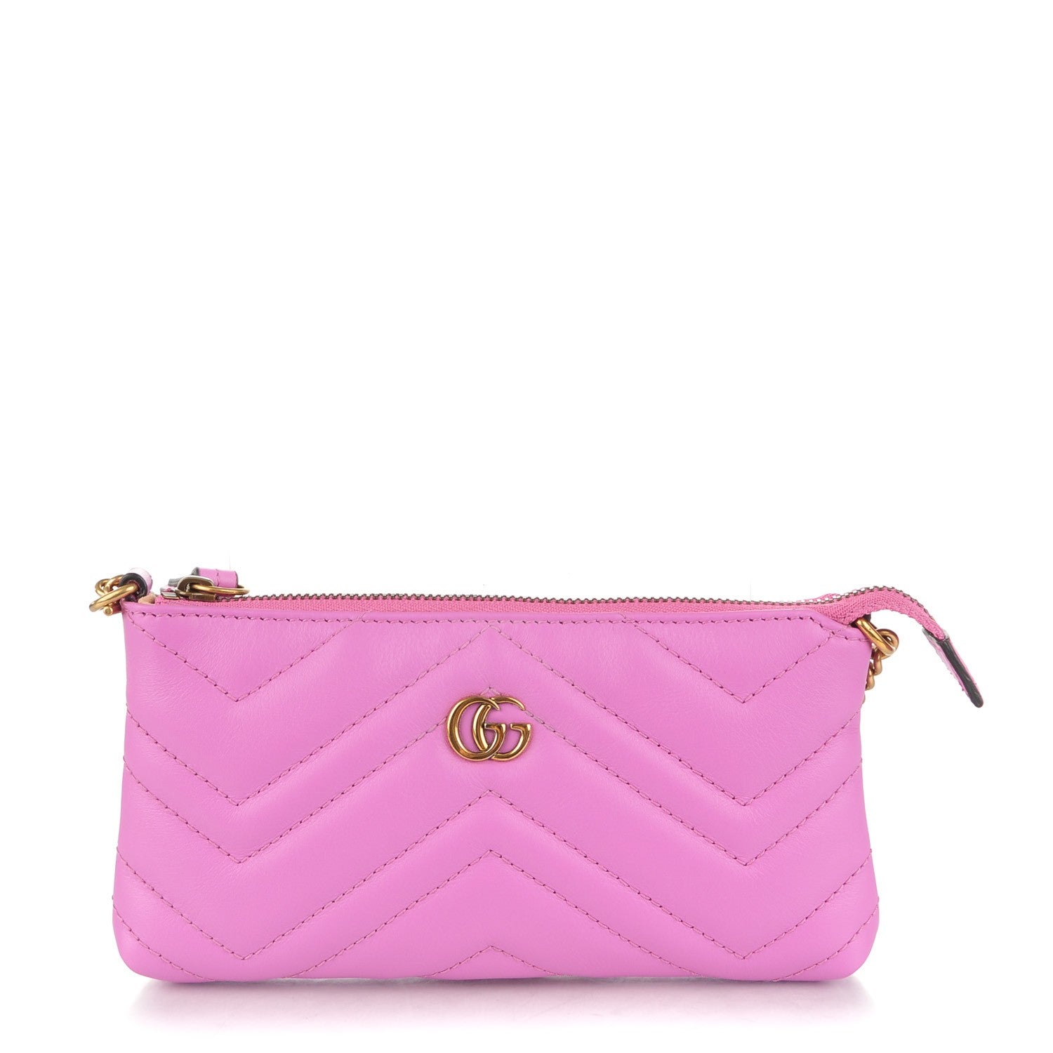 Gucci Calfskin Matelasse Mini GG Marmont Chain Bag Candy Mousse 1 of 7
