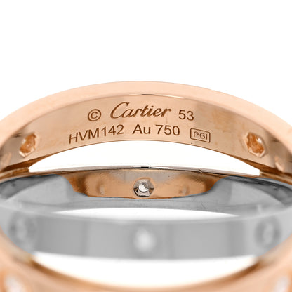 Cartier 18K Pink White Gold 6 Diamond LOVE Ring 53 6.5 4 of 4
