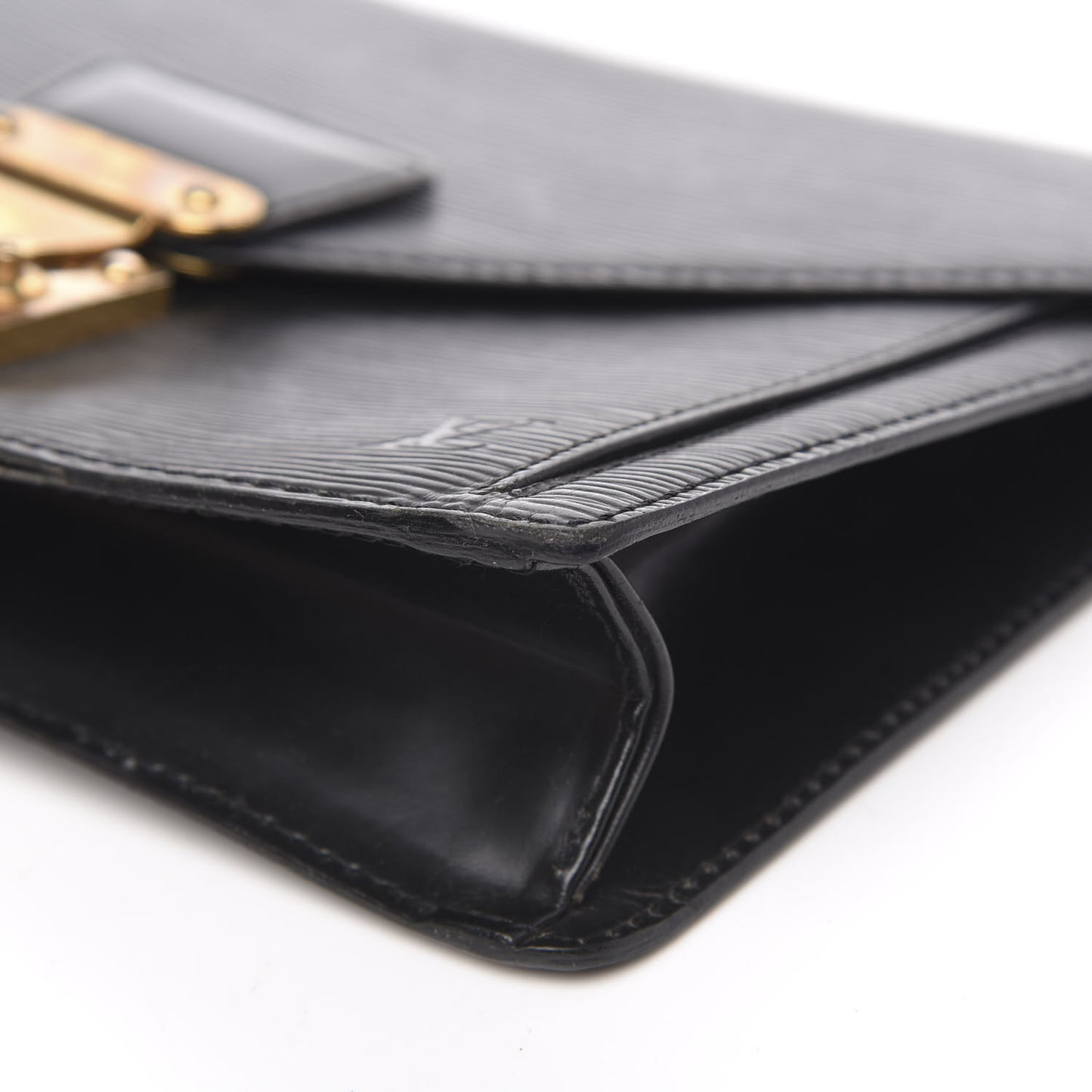Epi Pochette Sellier Dragonne Clutch Black