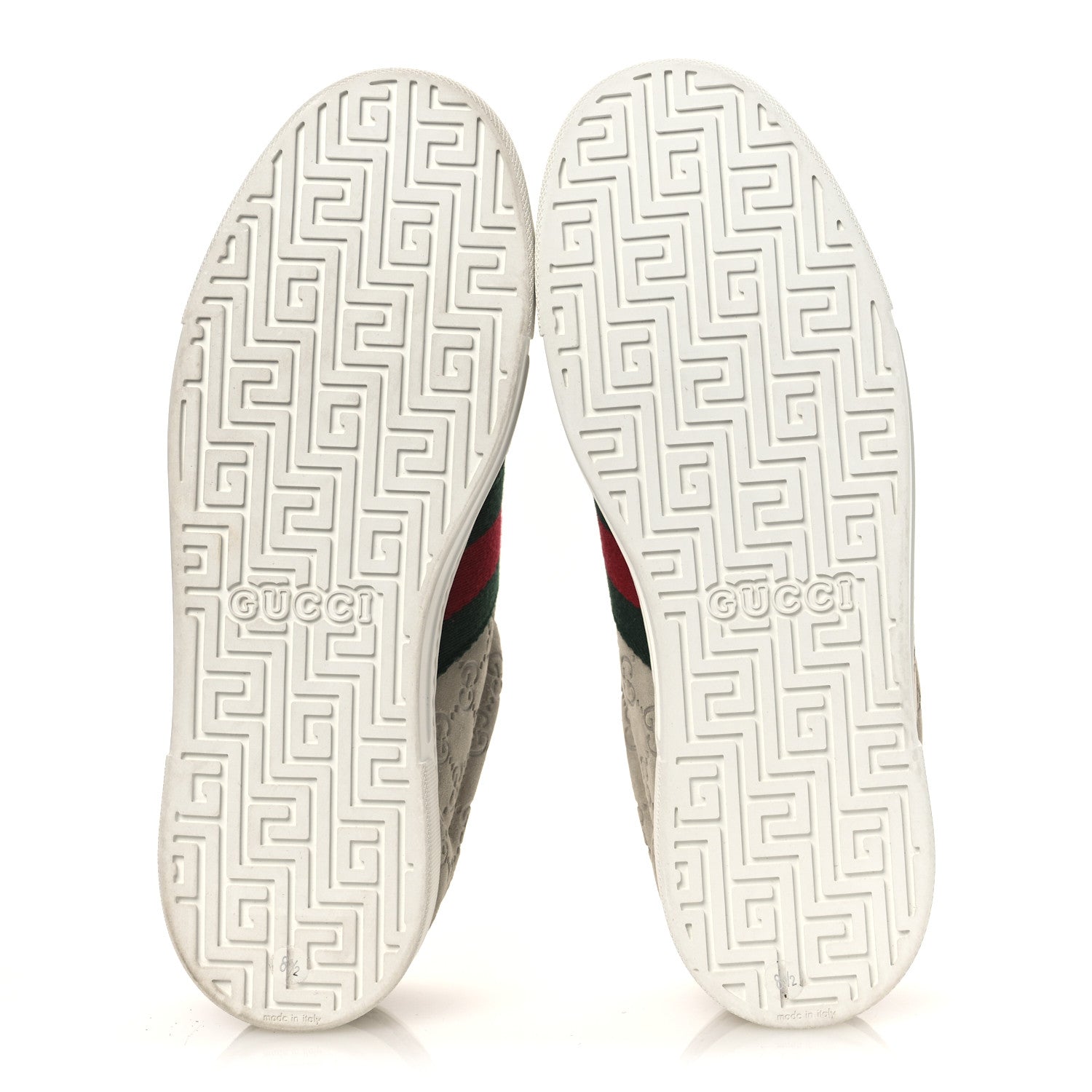 Gucci Suede GG Monogram Web Mens Ace Sneakers 8.5 Oatmeal 7 of 11
