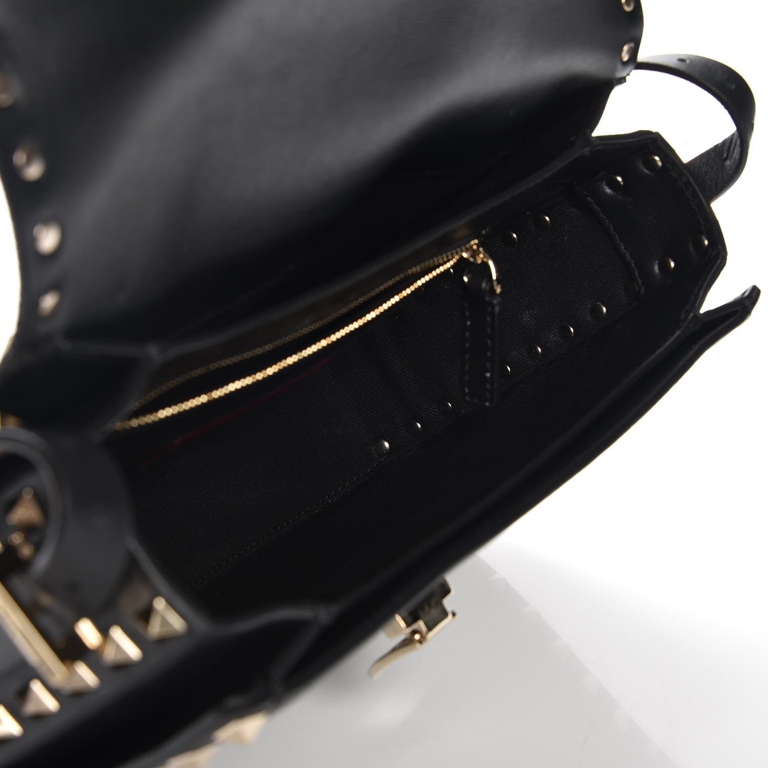 Valentino Garavani Vitello Medium Rockstud Flap Saddle Bag Black 5 of 7