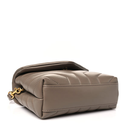 Saint Laurent Calfskin Y Quilted Monogram Toy Loulou Crossbody Bag Taupe 4 of 11