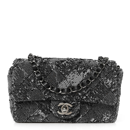 Chanel Sequin Mini Rectangular Single Flap Black 1 of 12