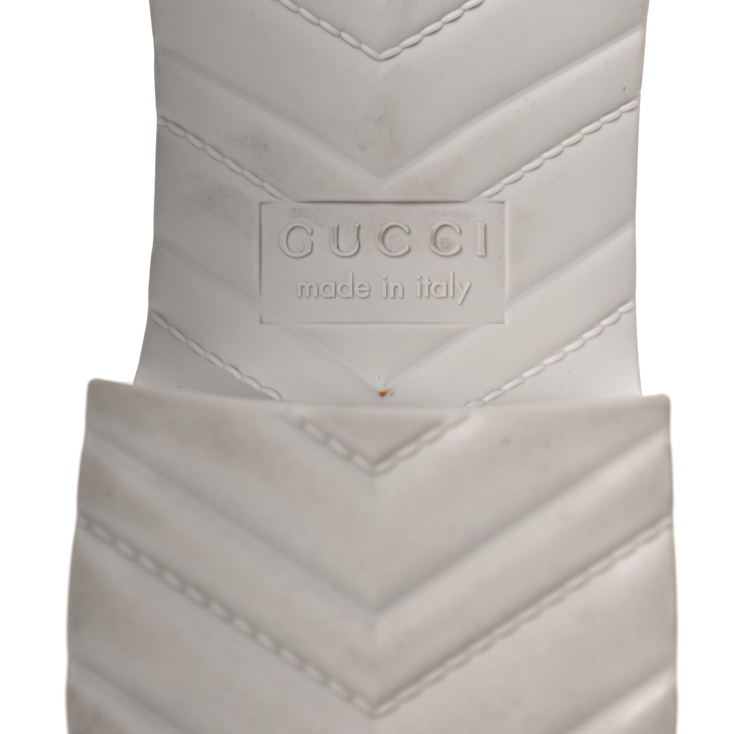 Rubber Gucci Logo Womens Platform 20/60mm Slide Sandals 38 Mystic White