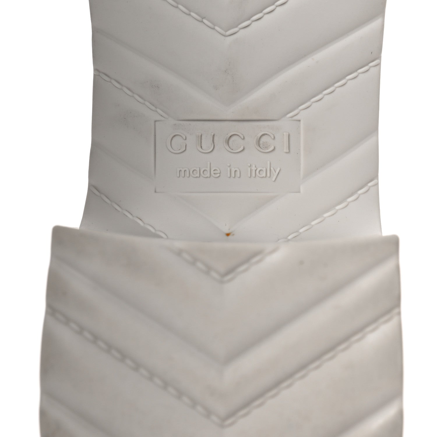 Gucci Rubber Gucci Logo Womens Platform 20/60mm Slide Sandals 38 Mystic White 6 of 7
