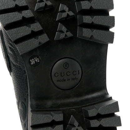 Gucci Piuma Calfskin Embossed Womens Platform Lug Sole Loafers 39.5 Black 6 of 10