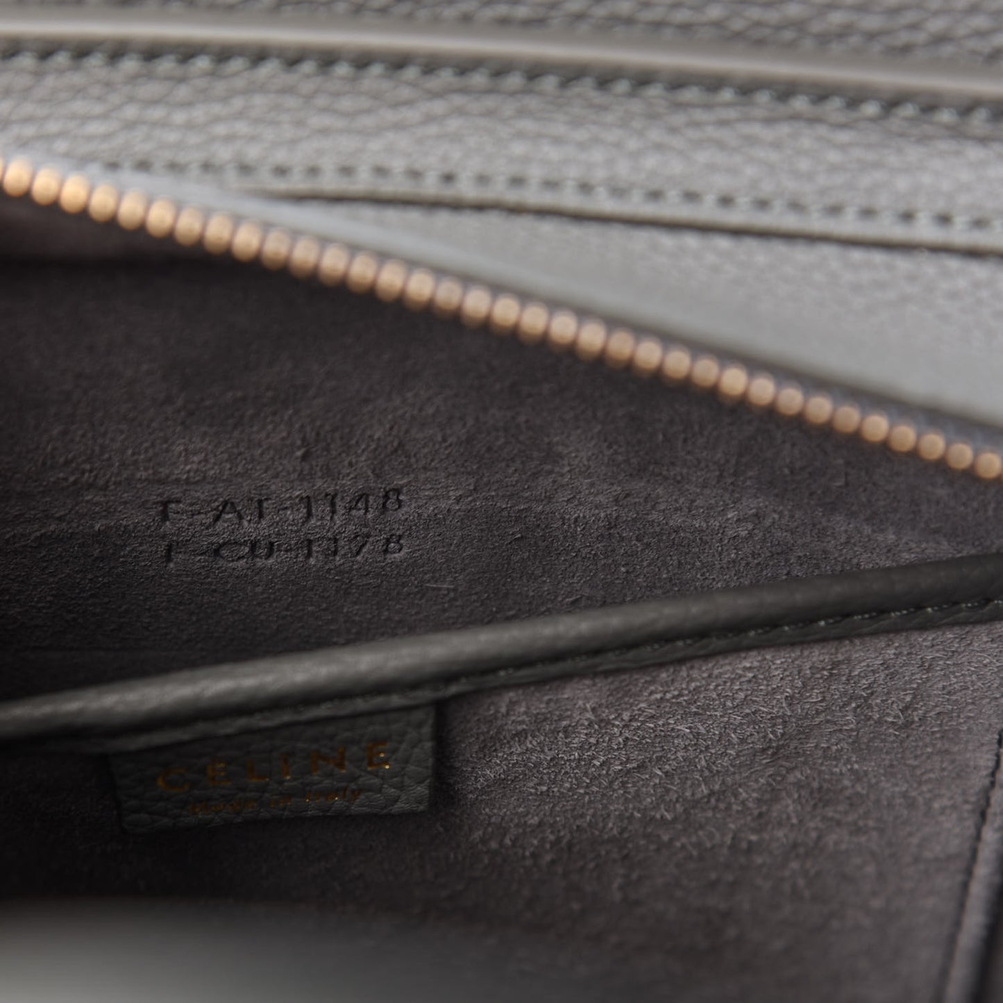 Baby Drummed Calfskin Nano Luggage Kohl
