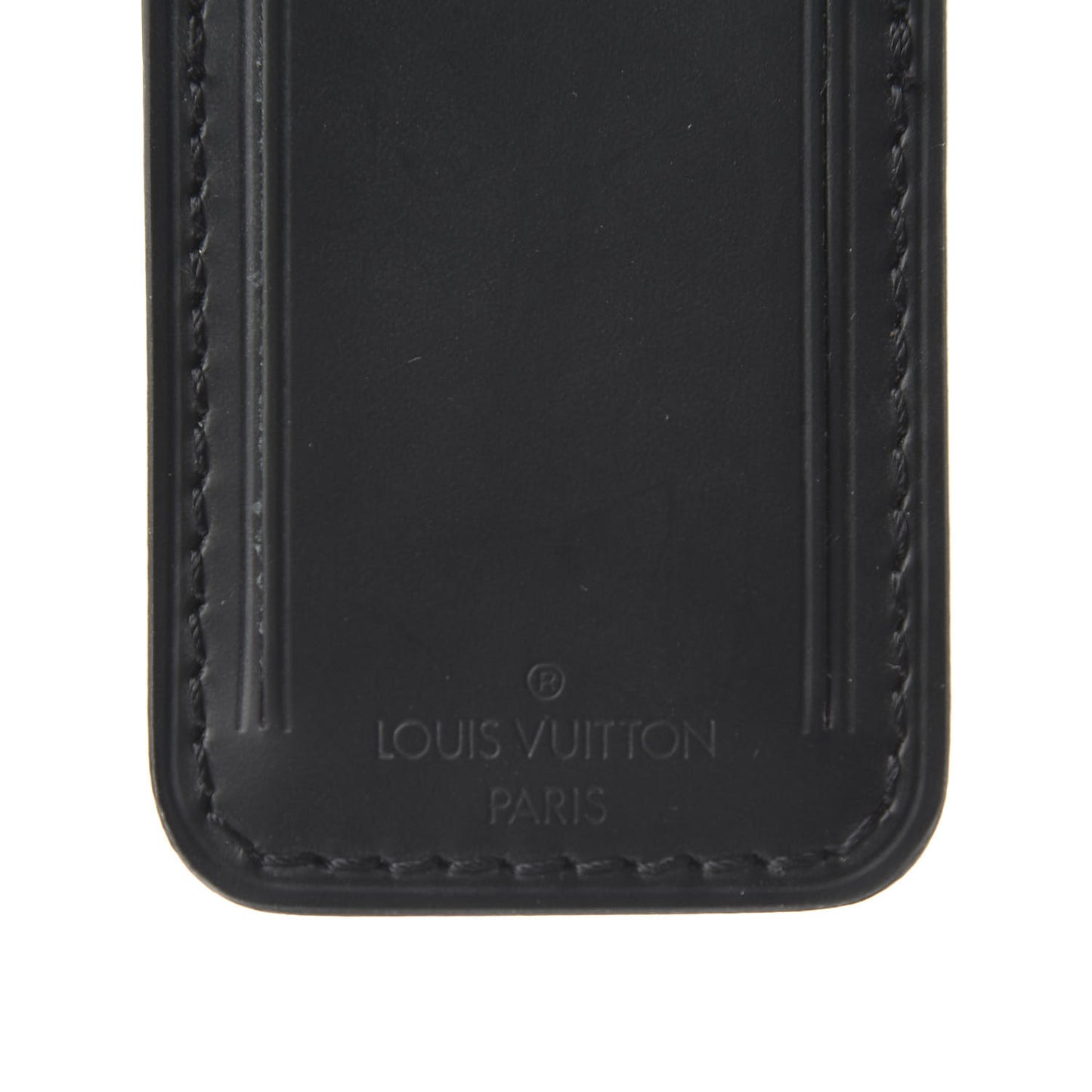 Calfskin Small Luggage Tag Black