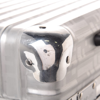 Fendi X RIMOWA Aluminum FF Print Roll Away Carry On Luggage Silver 20 of 21