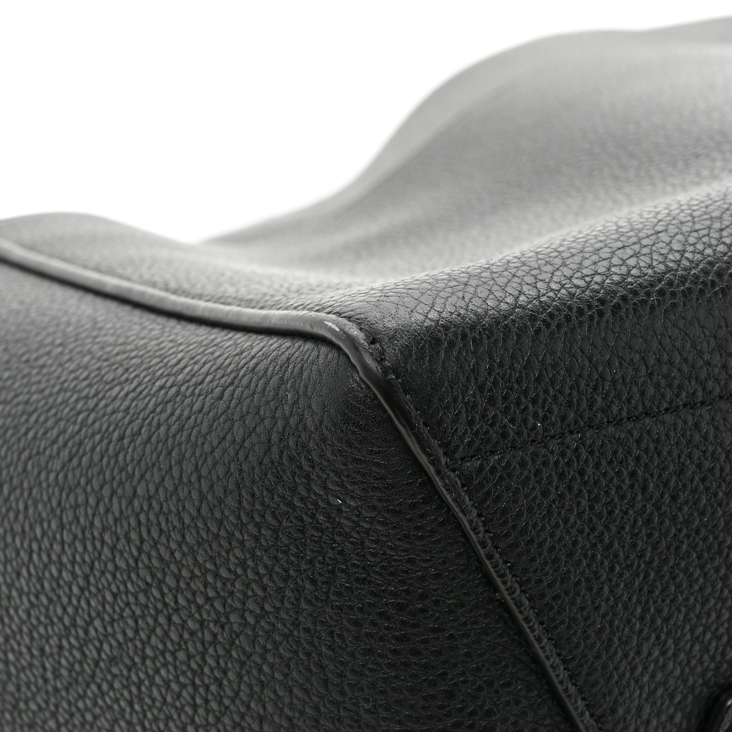 Soft Grained Calfskin Sangle Bucket Bag Black