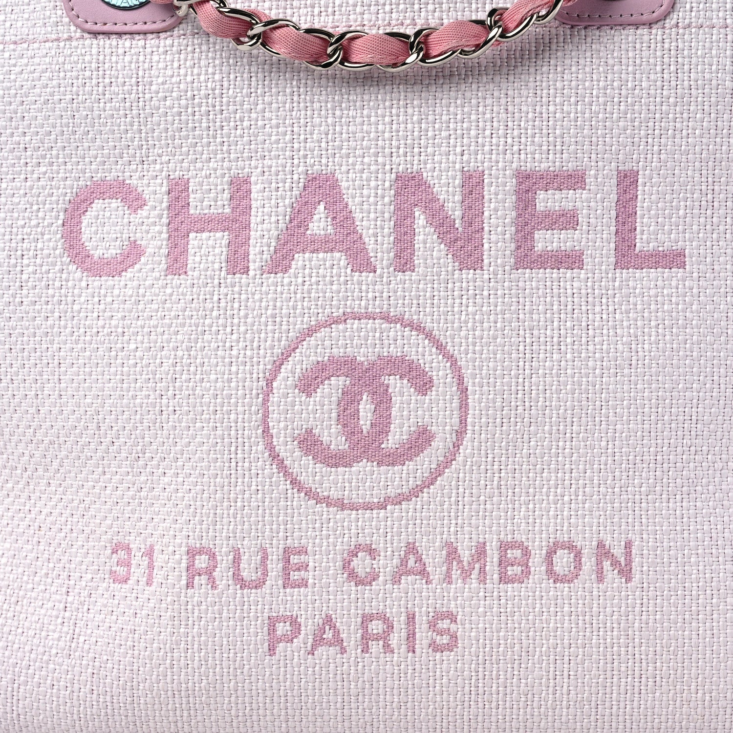 Chanel Woven Straw Raffia Medium Deauville Tote Pink 14 of 16