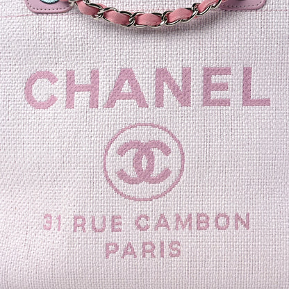 Chanel Woven Straw Raffia Medium Deauville Tote Pink 14 of 16