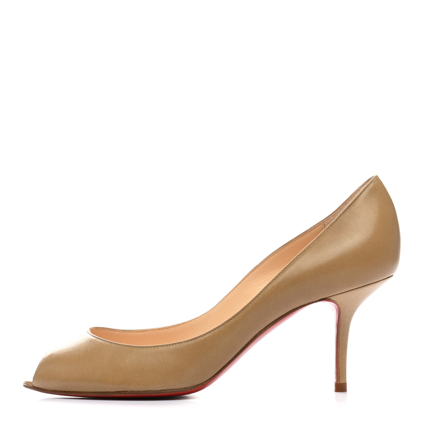 Nappa Peep Toe Pump 39.5 Tan