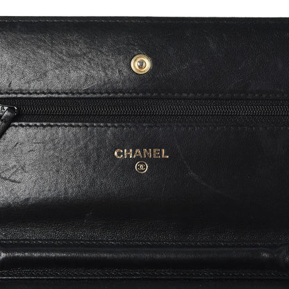 Chanel Lambskin Quilted Wallet On Chain WOC Black 6 of 9