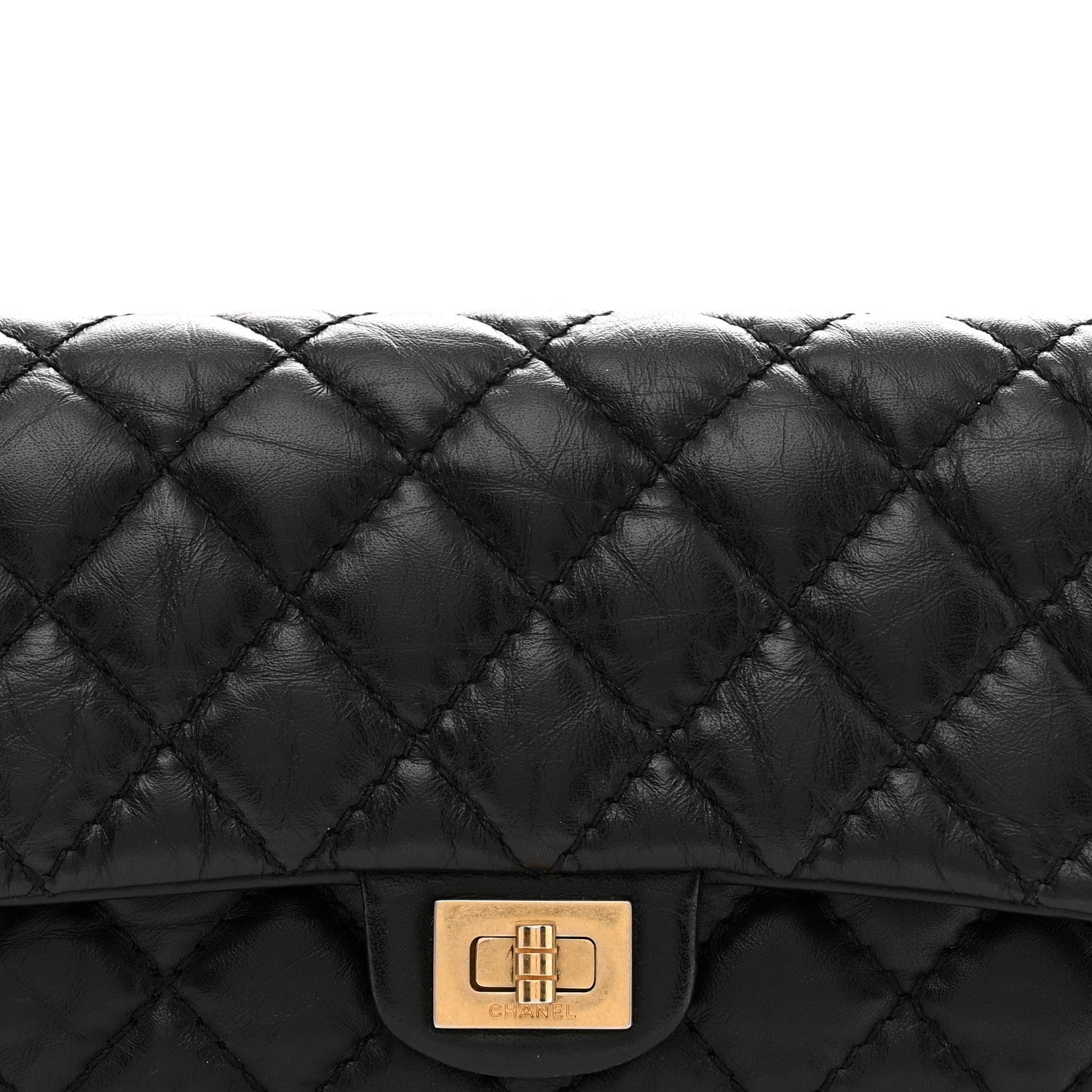 Chanel Aged Calfskin Quilted 2.55 Reissue Chain Waist Bag Black 8 of 11