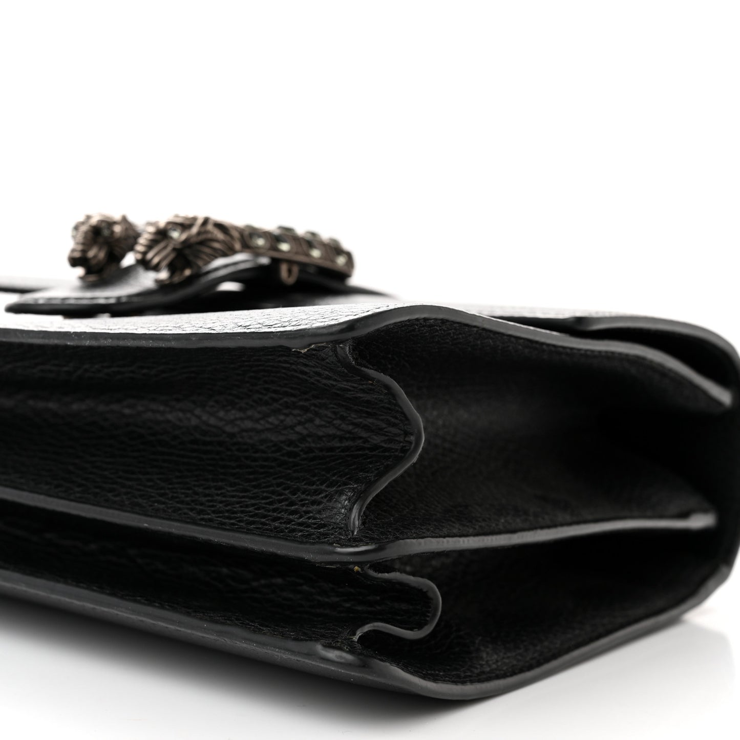 Dollar Calfskin Crystal Web Medium Dionysus Bamboo Top Handle Bag Black Black Diamond